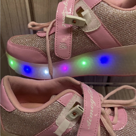 Aimoge Sport Size 36 US 4 Light Up Roller Skate Sneakers Shoes Sparkly Pink - Picture 8 of 8